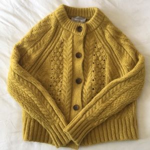 Everlane The Cloud Cable Cardigan, Heathered Palm